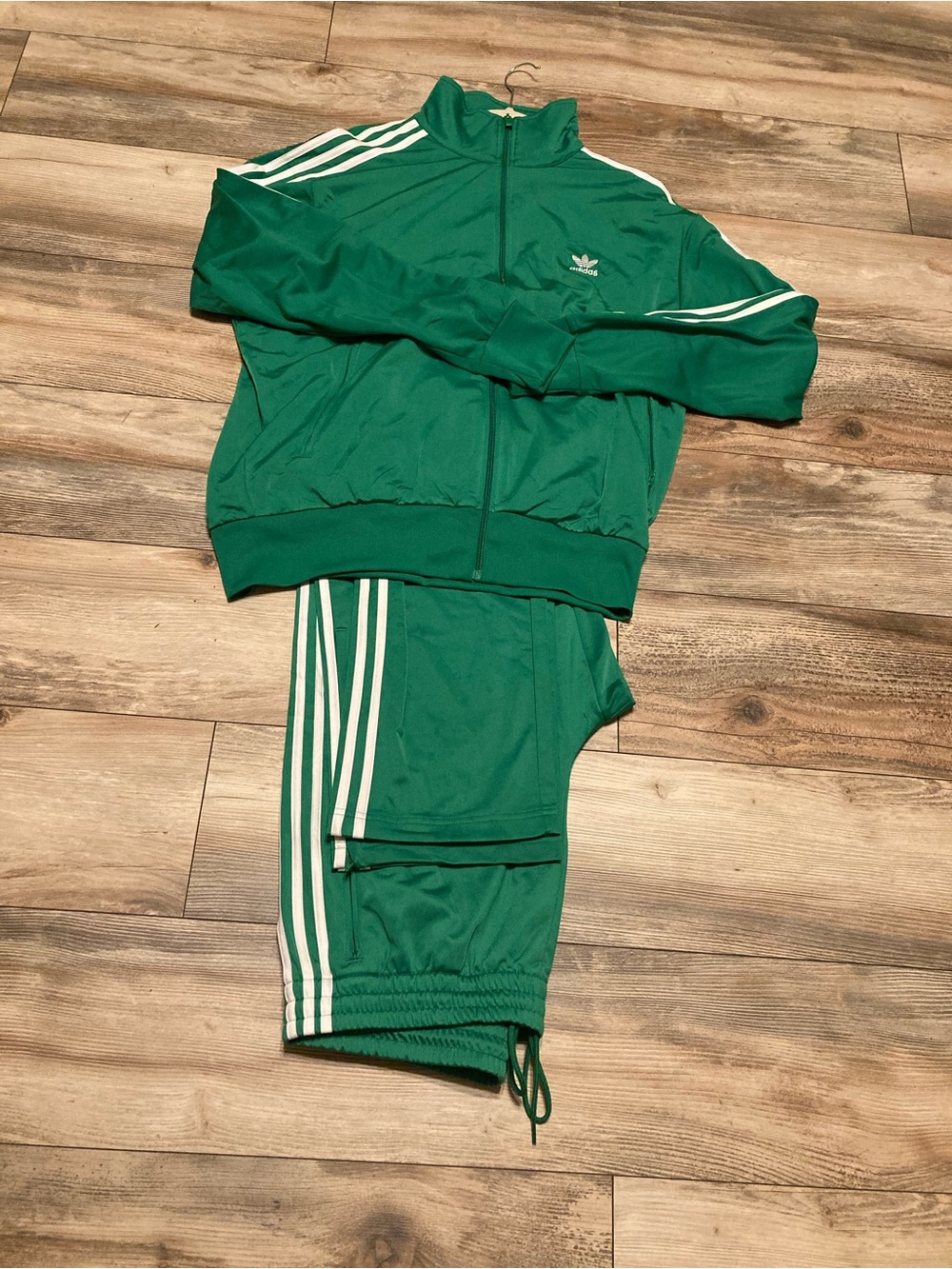 Adidas  Green Track Pants - Classic Three-Stripe